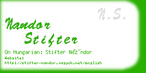 nandor stifter business card